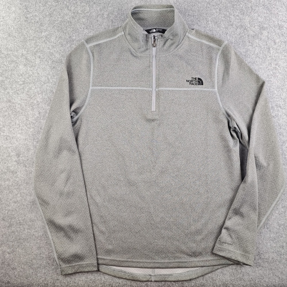 The North Face Flashdry Quarter Zip Women's Small Pullover Light Gray Heather